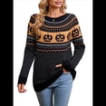 thumbnail image 2 of Suéteres de Mujer de Larga con Cuello Redondo, Bonitos y Casuales de Punto. Negro S, 2 of 10