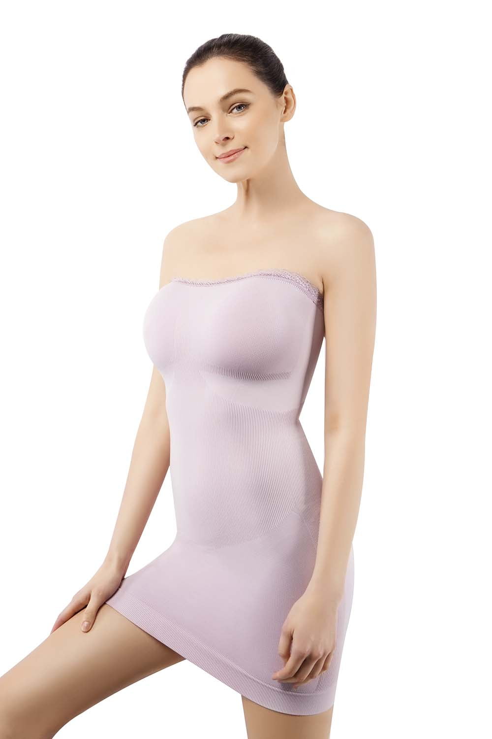 strapless control slip dress