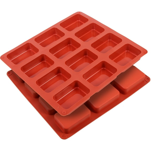 UPOUART Non-Stick Silicone Chocolate and Candy Molds, Dark Red, 2 Pieces for Baking and Candy Making