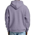 thumbnail image 5 of yuCgh Men's Waffle Knit Hoodie Coat, Double Zipper Front Closure, Casual Pullover Jacket with Hood for Fall Winter Layering & Street Style,Light Purple,M, 5 of 5