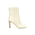 thumbnail image 3 of SAM EDELMAN Womens Ivory Accent Heel Padded Goring Anika Square Toe Block Heel Zip-Up Leather Boots 7.5 M, 3 of 3