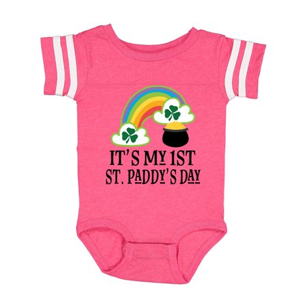 

Inktastic 1st St Paddys Day Irish Rainbow Gift Baby Boy or Baby Girl Bodysuit