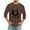 Brown, variant on HaoXianJian Mens Heart Print Graphic Tees 3/4 Sleeve Tops Casual T Shirt Loose Basic Shirts Plus Size 2X 3X 5X