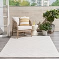 thumbnail image 2 of Nourison Easy Care 5' x 7' Ivory White Modern Flatweave Indoor/Outdoor Rug, 2 of 12