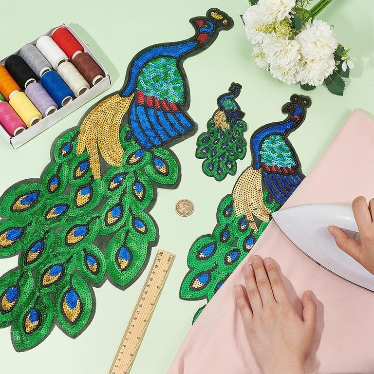 1 Pair Leaf Shape Polyester Embroidery Ornament Accessories Sequin Clothing  Sew on Patches Suitable for Wedding Dress Spring Green 259x207x1.5mm -  Walmart.com