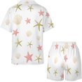 thumbnail image 3 of PRIYAL Cartoon Starfish Silk Women Pajama Set Short Sleeve Comfy Pjs Sets 2 Piece Lounge Set, 3 of 3