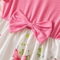 thumbnail image 6 of Fesfesfes Girls'Summer Solid Color Short Sleeve Crew Neck Elastic Waistband Dress with Pockets Casual Comfortable Cotton Blend Dress for Kids(Pink,6 Years), 6 of 9