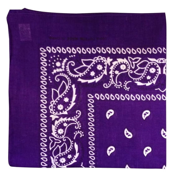 Purple Paisley Bandana 22 X 22 100 Cotton-,