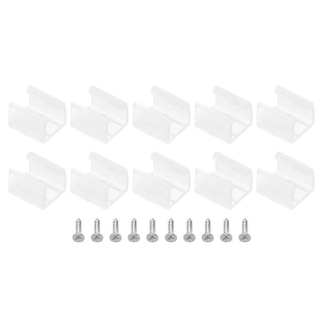 Unique Bargains LED Strip Light Clips, 100 Pack Mounting Bracket Fixing Clip Plastic Clamp for 8mm-10mm Light Cable Translucent