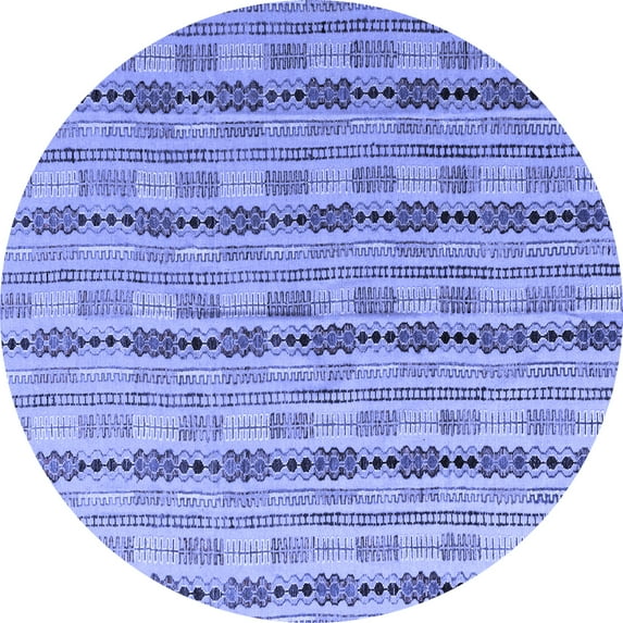 Ahgly Company Indoor Round Abstract Blue Modern Area Rugs, 5' Round