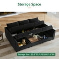 thumbnail image 3 of HONBAY Canapé Sectionnel Modulaire en Velours 6 Pcs avec Grand Espace de Rangement pour Salon, Velours Noir, 3 of 8