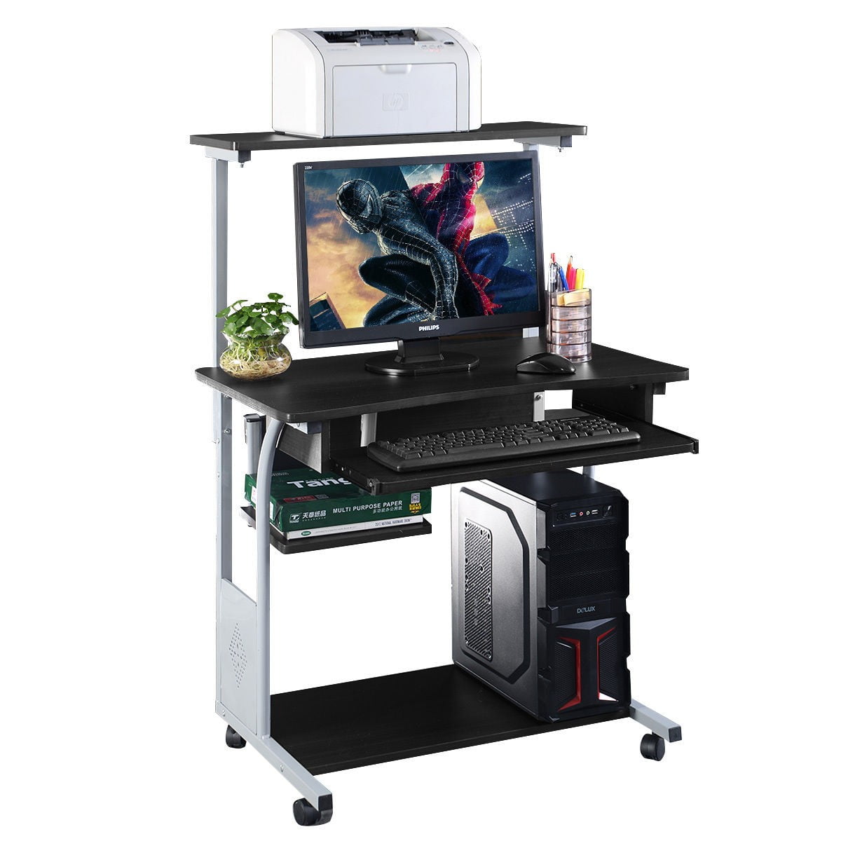 desktop with printer