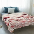 thumbnail image 4 of Pink Flowers Blanket Soft Cozy Warm Throw Blanket for Couch, Plush Fuzzy Flannel Fleece Blankets for Sofa, Spring Watercolor Botanical Floral Beige Bed Blankets Lightweight Gifts for Women, 32"x48", 4 of 9