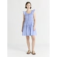 thumbnail image 4 of Free Assembly Women's and Women’s Plus Smocked Cotton Mini Dress with Flutter Sleeves, Sizes XS-4X, 4 of 4