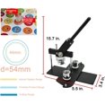 thumbnail image 2 of ChiButtons Button Maker Kit 44mm (1 3/4") Badge Press Machine-B400 + 44mm Round Die Moulds + 100 set Button Components + Adjustable Circle Cutter (Pink-New), 2 of 8