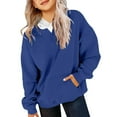 thumbnail image 6 of SonxaHe Little Girls Hoodies and Sweatshirts Long Sleeve Casual Pullover Spring and Fall Hoodie Witn Pockets Blue,Sized 5-6, 6 of 6