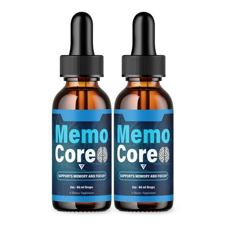 (2 Pack) Memo Core Brain Drop Supplement, MemoCore Advanced Memory & Focus Support Supplement Formula (4oz)