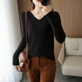 thumbnail image 2 of Drses Womens Long Sleeve Sweater Tops V-Neck Knitted Pullover Fashion Sweater Woman Winter Basic Soild Sweaters, 2 of 3