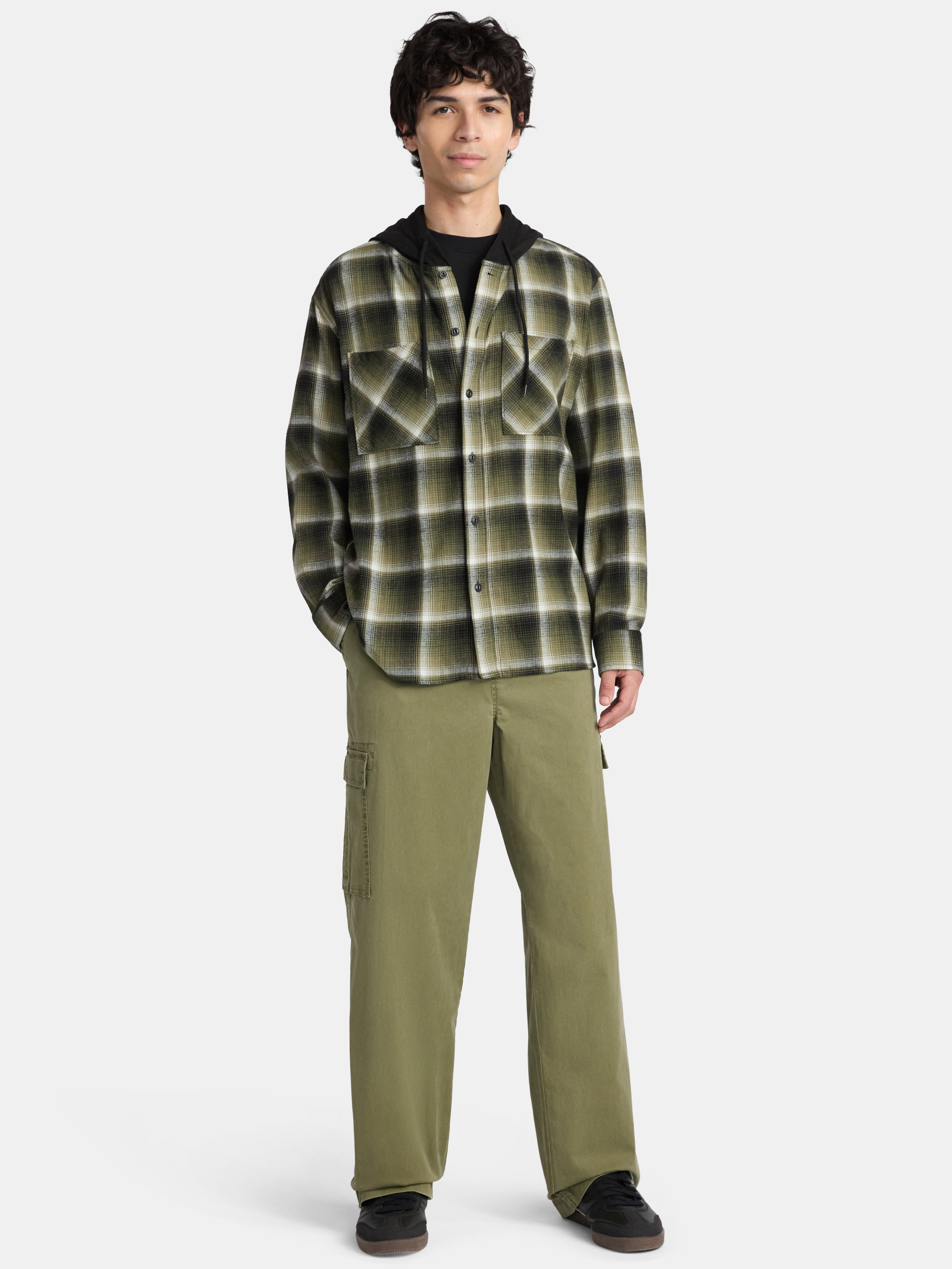 No Boundaries Baggy Fit Wide Leg Cargo Pants, Men's Sizes XS-5XL