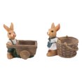thumbnail image 2 of Balcony Patio Rabbit Flower Pot,2PCS Animal Succulent Planter Resin Succulent Planter Cute Bunny Planter Pots High Capacity, 2 of 8