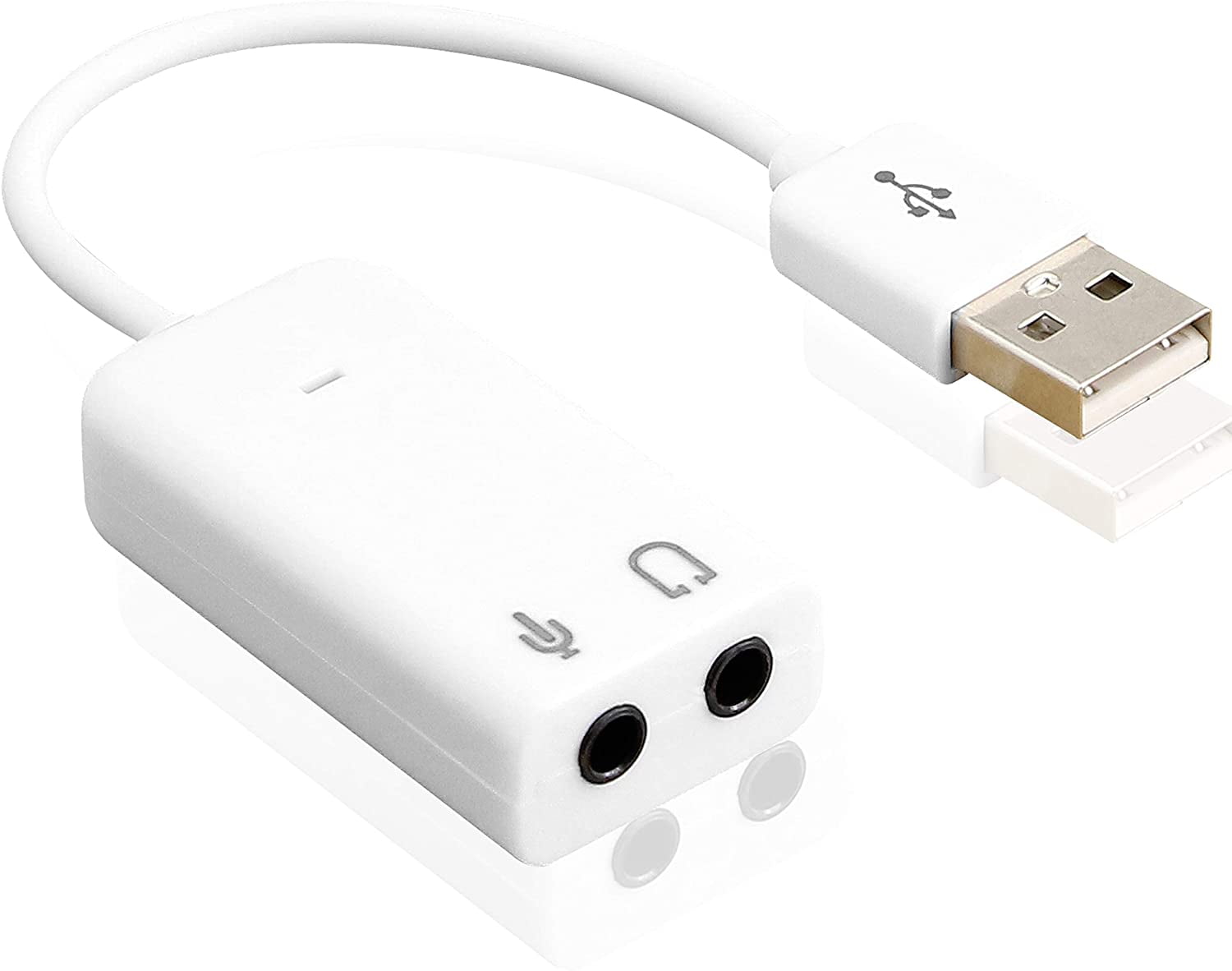 gracht Aanleg Twee graden 7.1 USB External Sound Card Audio Adapter LEIHONG USB2.0 to 3.5MM Audio  Output Microphone Input Converter Plug and Play for  Windows/Vista/Win7/Linux/WinCE/Android/Mac-White - Walmart.com