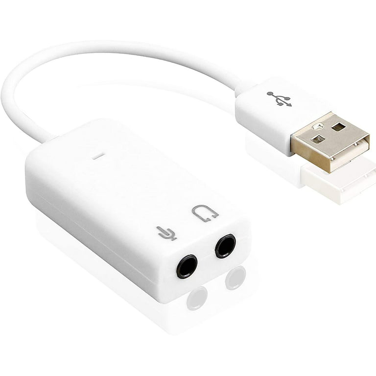 Humanistisk Dangle Ko 7.1 USB External Sound Card Audio Adapter LEIHONG USB2.0 to 3.5MM Audio  Output Microphone Input Converter Plug and Play for  Windows/Vista/Win7/Linux/WinCE/Android/Mac-White - Walmart.com