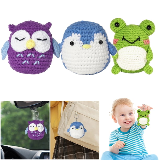 Kits Crochet 3 Piezas Con Tutoriales Detallados Lindo Juego Crochet para Bricolaje
