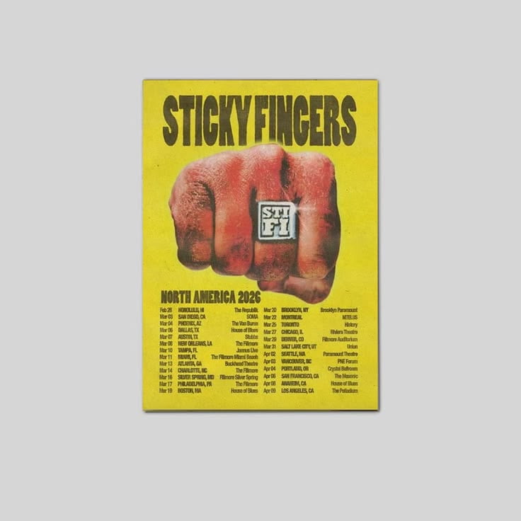 Poster Sticky Fingers NA 2026 Tour Size 24''x36'' Goldengate