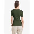 thumbnail image 2 of Women's Slim Fit Ribbed Knit Tee - Short Sleeve Scoop Neck Casual Summer T-Shirt, 2 of 4