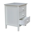thumbnail image 5 of International Concepts Solid Wood Adult Bedroom Nightstand with 3 Drawers, White, 5 of 9