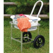 Amish Made Rolling Laundry Cart with Hip Hugger 1 Bushel Basket