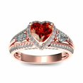 thumbnail image 2 of HeartsAndYou 2ct Natural Red Garnet Accents Solitaire Engagement Ring 14k SOLID Rose Gold, 2 of 9