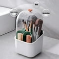 thumbnail image 6 of Miogawg Makeup Brush Holder, 360° Rotating Cosmetic Tools Organizer With Dustproof Lid, 8 Compartments For Organized Storage, Stylish And Durable Design For Vanity, 6 of 8