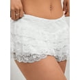 thumbnail image 3 of Arvbitana Women's Lace Shorts Elastic Low Waist Solid Color Leggings Shorts Ladies Casual Comfy Layered Ruffles Shorts for Club Streetwear, 3 of 6
