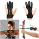 thumbnail image 4 of Mitones Guantes de tiro con arco Tiro de caza Cuero Protector de tres dedos Accesorios de equipo de protección de tiro con arco Mumian Mitones, 4 of 7