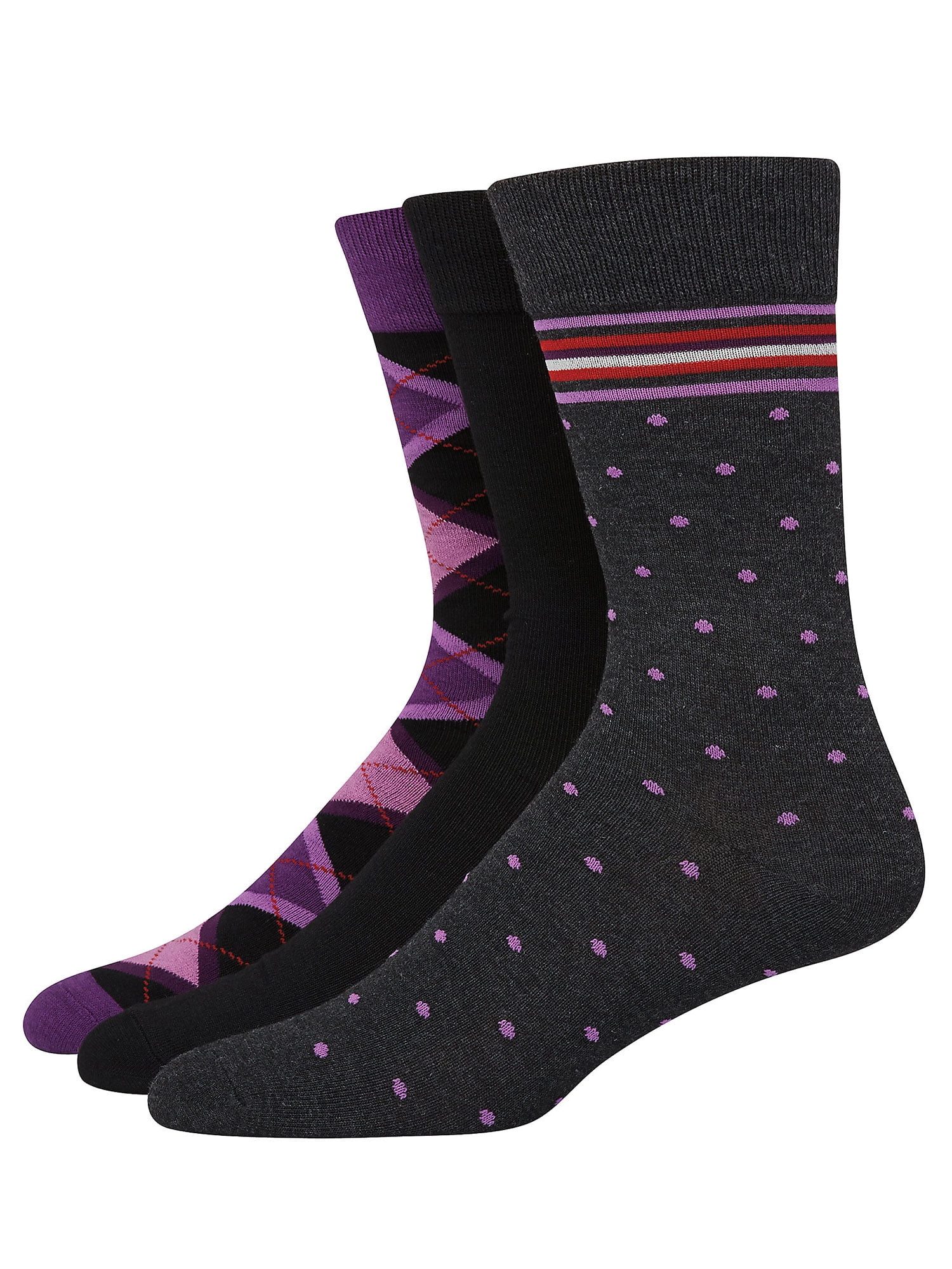 Hanes Men's Ultimate XTemp Crew Knit Dress Socks 3Pack, Dark