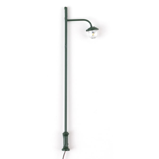 Kearding Lámparas de calle de un solo cabezal a escala 1:87, lámpara de diseño de 3V/12V, luz blanca cálida DIY para iluminación de jardín de Artesanía Verde/Blanco cálido Kearding HA066578-04