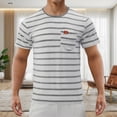thumbnail image 2 of HBFAGFB T-Shirts pour Hommes Mode Décontractée Manches Courtes Col Rond Blouse Légère Sortie Gris Taille g, 2 of 6