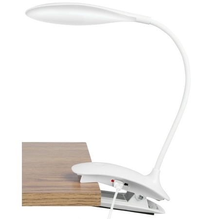 Clip On Light, Reading light, FosPower 22 LED [Flexible Gooseneck | 3 Level Brightness] Rechargeable Portable Desk Lamp for Bed Headboard, Desk, Office, Study (Best Light For Study Room)