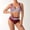 Red, variant on Women's High Waisted Two Piece Swimsuit Printed Bikini Set Tie Front Top Ruched Bottom Beach Bathing Suit Red Size M