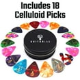 thumbnail image 2 of Guitar Pick Gift Tin - 18pcs Guitar Picks for Acoustic Guitar - Celluloid plectrums Guitar Pick for Electric, Acoustic, Bass & Ukulele - Thin, Medium & Heavy Design, Beginners to Performers, 2 of 6