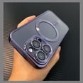 thumbnail image 3 of Funda de silicona transparente con filtro de polvo para altavoz Magsafe, Protector de lente de lujo para iPhone 15, 14 Plus, 11, 12, 13 Pro Max, X, 3 of 4