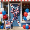 thumbnail image 2 of SLYNSHome 250th Anniversary Door Cover Wreath Bow Printed Patriotic Door Sign 4th of July Hanging Backdrop for Independence Day Decor, 2 of 7