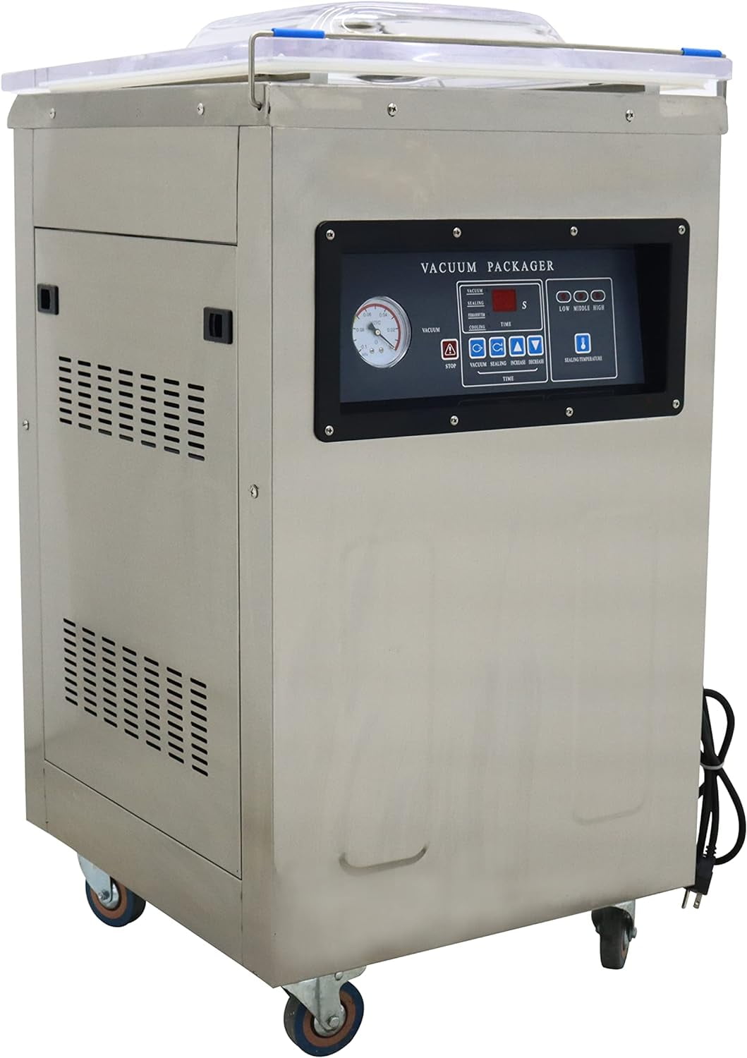 EQCOTWEA Single Chamber Vacuum Packaging Machine Vacuum Sealer Stainless Steel Sealing Length 15.7" DZ400