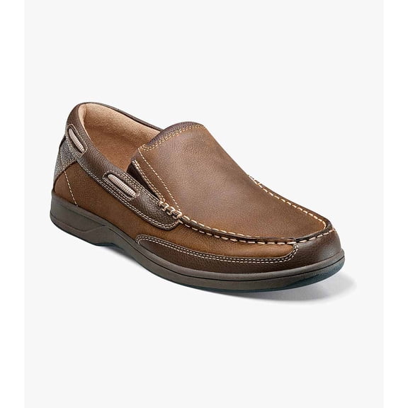 Florsheim Lakeside Men's Moc Toe Slip On, Stone, 8.5 M