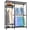 Black + Metal + Heavy Duty Clothes Rack, variant on Heavy Duty Garment Rack, Freestanding Closet Organizer, Portable Wardrobe Clothes Rack, Adjustable Wire Shelving Clothes Rack with 8 Adjustable Wire Shelves and 5 Clothes Rails