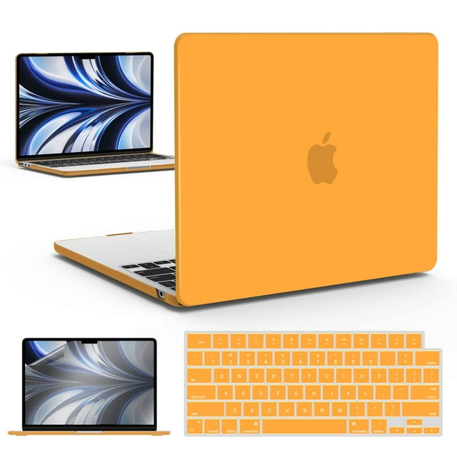 Funda rígida IBENZER para MacBook Air de 13,6 pulgadas, película de teclado, color caléndula