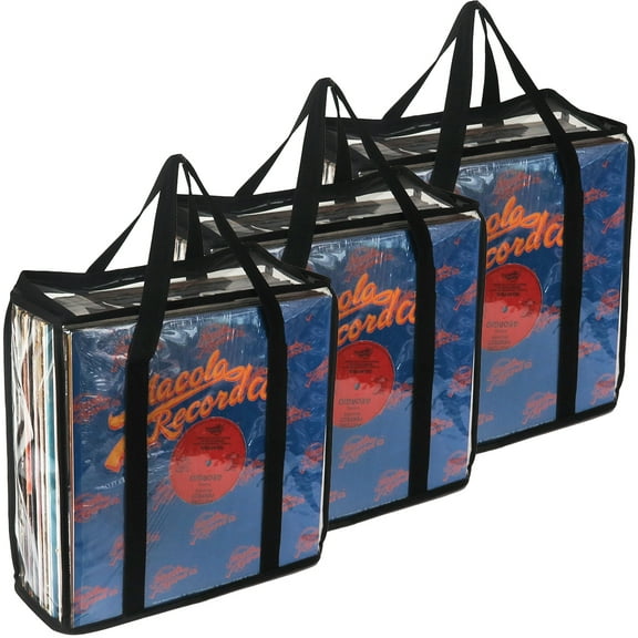 3 Pack - Evelots LP Vinyl Record Storage Bag-See Thru-Up 108 Albums-No Dust/Scratch