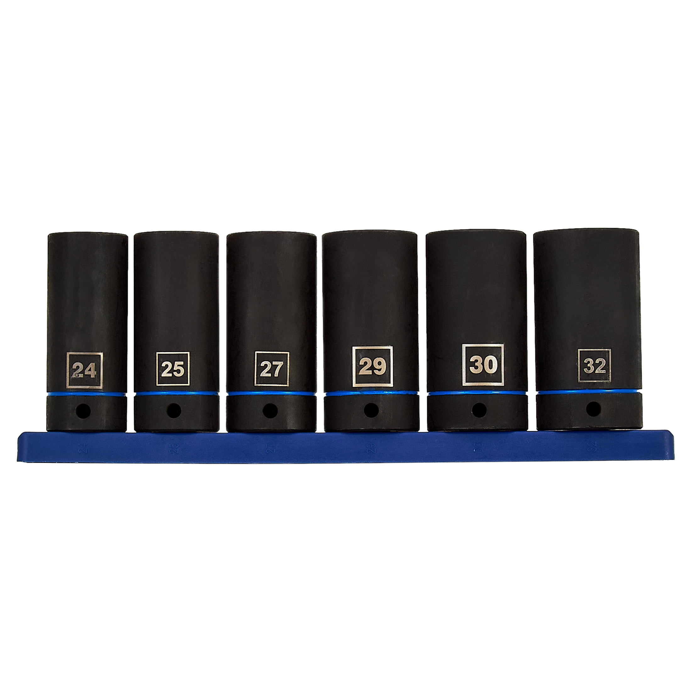 Hyper Tough Metric 1/2-inch Drive Large Impact Deep Socket Set, 7 Pieces