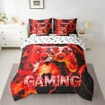 thumbnail image 2 of Manfei Kids Gamepad Controller 7-Piece Twin Bedding Sets,Console Video Gaming Bedding Comforter Set,Red Black Sheet Sets For Boys,Luxury Bedroom Decor Reversible, 2 of 8